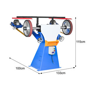Máquina pulidora de banda de dos estaciones eléctrica para acabado de superficies de metal, acero inoxidable y aluminio - Product Image 4