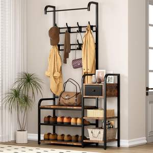 Precio al por mayor <span class=keywords><strong>estrecho</strong></span> elegante 4 en 1 multifunción de madera y metal salón árbol zapato <span class=keywords><strong>Banco</strong></span> para la entrada del Hogar - Product Image 6