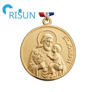 Fábrica personalizada patrón San José medalla colgante collar personalizado José el trabajador religioso Medalla medallón medallas - Product Image 2