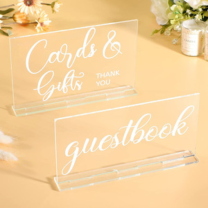 Transparent Acrylic Modern Wedding <b>Table</b> <b>Number</b> Plate 20cm*10cm Customizable Color Shape DIY Birthday Party Home Decoration Seat - Product Image 1