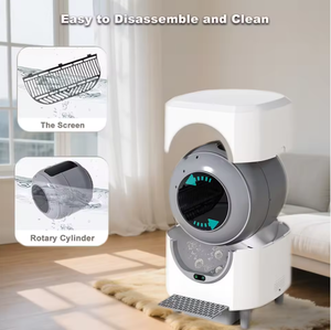 Litière automatique mains libres <span class=keywords><strong>pour</strong></span> <span class=keywords><strong>chats</strong></span>, avec capteur intelligent, moteur silencieux, grand espace 90L, autonettoyante <span class=keywords><strong>pour</strong></span> plusieurs <span class=keywords><strong>chats</strong></span> - Product Image 3