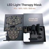 Appareil facial à lumière infrarouge LED à 4 modes d'éclairage, masque de luminothérapie infrarouge rouge 850NM avec matériau en silicone pour usage domestique