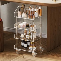 Chariot de service personnalisé en acrylique transparent, chariot de bar de luxe pour la maison, l'hôtel et le restaurant, en acrylique et en lucite