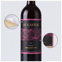 Étiquettes de vin personnalisables, durables, résistantes à l'huile, en feuille d'or, en rouleau, avec design élégant de marquage à chaud pour supermarchés et expositions