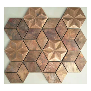 ZF Bronze Antique Metal Brass Mosaic Hình Lục Giác Và Kim Cương Hình Khảm Gạch Mẫu Đồng Khảm Để Bán - Product Image 1