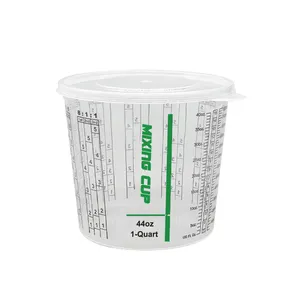 Clear Calibrated Mixing Bucket Plastic Measuring Bucket 1 Quart Bucket Measuring