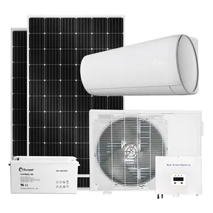 Güneş enerjili Dc Inverter klima kapalı ızgara 12000btu 18000Btu 5kw 48V pil ve güneş panelleri
