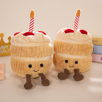 Nouveautés Décoration d'intérieur Cadeaux d'anniversaire de Noël Jouets en peluche gâteau mignons et doux
