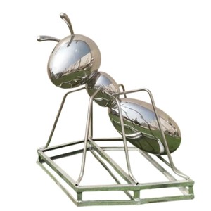 Sliver moderno metallo formica scultura giardino in acciaio inox gigante insetto statue decorative - Product Image 2