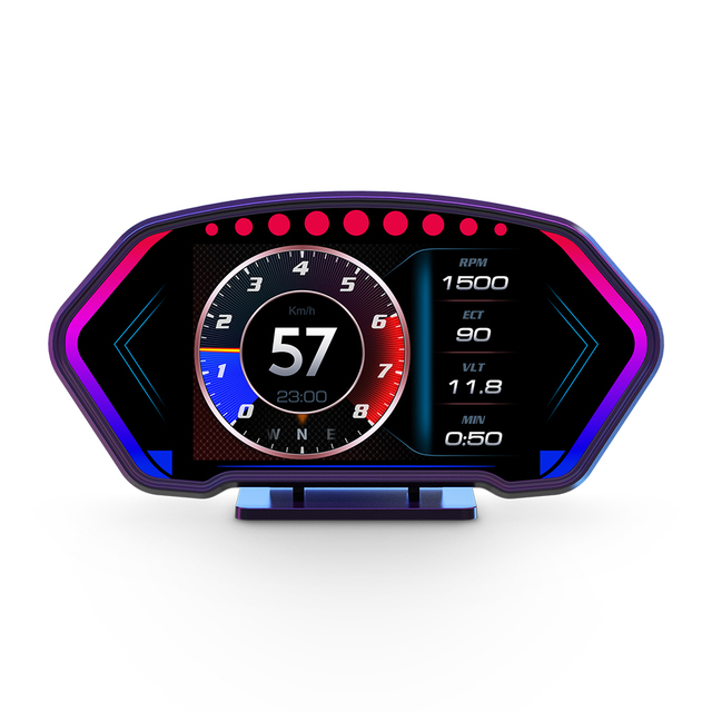 LCD Screen Large 6 Inches Multi-function Speedometer Auto Gauge Hud P3 Gps Head up Display Car OBD2 Scanner