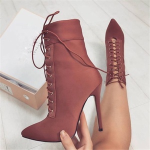 Fashion Trend Cut Out Pointed Toe Side Zipper Women Ankle <b>Boots</b> Streetwear Thin High Heel Short Booties for Ladies Big Size 47 - Product Image 1