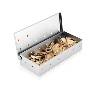 BBQ scatola fumatore trucioli di legno per interni all'aperto carbone a Gas Barbecue Grill carne infuso fumo sapore accessori esterni scatola fumatore