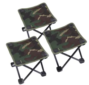 600D oxford iron portable small sitting camo stool adjustable folding travel stool