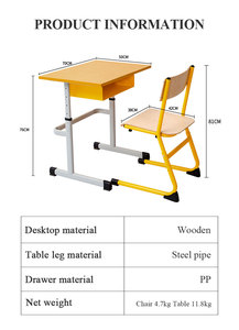 Conjunto <span class=keywords><strong>de</strong></span> Escritorio y Silla para Estudiantes Personalizado, <span class=keywords><strong>Muebles</strong></span> Escolares, Mesas y Sillas Escolares <span class=keywords><strong>de</strong></span> Madera <span class=keywords><strong>con</strong></span> Altura Ajustable, Individuales - Product Image 5