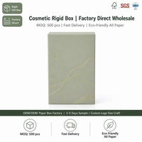 Boîte rigide en papier artistique vert sauge avec couvercle doré, étanche, OEM ODM pour emballage de parfums, soins de la peau et cosmétiques, MOQ500