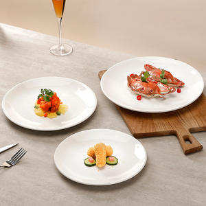 بيع بالجملة أدوات أواني على الطراز الغربي أطباق سيراميك مسطحة بيضاء نقية للاستخدام المنزلي والفنادق والحفلات-أطباق ستيكين - Product Image 3