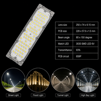 Module d'éclairage LED 72 LED 3030 pour éclairage public, 8S9P, angle de faisceau 80x150 degrés, PCB avec lentille, kit de modernisation pour éclairage routier et tunnel