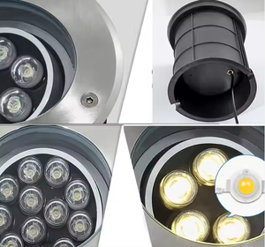 ไฟสปอตไลท์ LED RGB สำหรับพื้นกลางแจ้ง วัสดุสแตนเลส กันน้ำ IP67 กำลังไฟ 3W-15W แสงขาว 6000K สำหรับสวน ทางเดิน บันได ฝังพื้น - Product Image 3