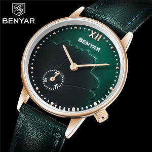 BENYAR 5158 Genuine Leather Strap Wristwatch <b>Dress</b> Luxury Womens Simple Dial Design Quartz <b>Watches</b> for <b>Ladies</b> Montre Femme Reloj - Product Image 2