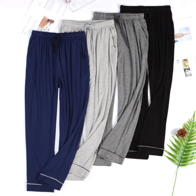 2020 Trend modal Sweat Pants Wide Leg Trousers male outdoor grey sleep pants