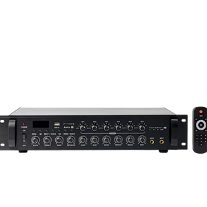 Amplificador de Potencia de Voltaje Constante de 6 Zonas Personalizable, Mezclador de <span class=keywords><strong>Audio</strong></span> para Megafonía con Control de Volumen Individual - Product Image 1