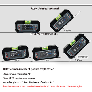 Digital Angle <strong>Gauge</strong>/Precision Inclinometer (Plastic) 0.2% Accuracy Rechargeable 3.7V Battery with Magnet OEM/ODM Customizable - Product Image 5