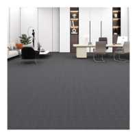 Dalles de moquette en PU à boucles modernes 50x50cm, motif puzzle, isolation acoustique, adaptées aux animaux domestiques, avec support fin en PVC, gris bureau