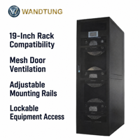 Armoire de serveur 19 pouces avec porte en maille pour ventilation et refroidissement, cadre verrouillable et rails réglables pour salles de serveurs