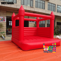 Château Gonflable Rouge avec Toboggan et Aire de Rebond pour Mariages, Fêtes en Jardin, Location Commerciale, Qualité Professionnelle, Logo Personnalisé