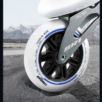 Patins à roulettes de vitesse professionnels OEM pour adultes et enfants, en fibre de carbone, patins à roulettes de course réglables 90/100/110 mm, imperméables, ABEC-9