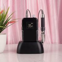 Machine à ongles professionnelle portable et de bureau, sans balais, 35000 tr/min, avec écran d'affichage en forme de cœur rose, pour salon de manucure