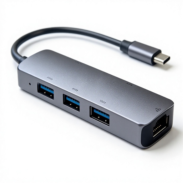 Ready to Ship Gigabit Ethernet 1000Mbps RJ45 3 Port USB 3.0 Hub Aluminum Wired Type-C Hub External Network Card Docking Station