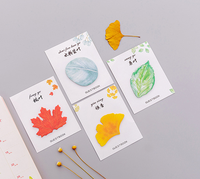 Ensemble de notes autocollantes pour cadeaux d'automne-Bloc-notes à feuilles réalistes de 5 styles, faveur de papeterie pour Thanksgiving