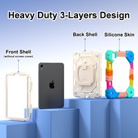 Étui robuste en silicone et polycarbonate antichoc avec dragonne et support pour iPad Mini 7 A17 Pro Mini 6 8,3 pouces