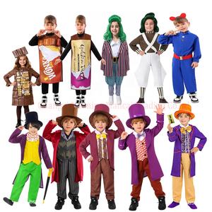 Nuevo niño Circus Ringmaster Tailcoat trajes película Willie Chocolate vestir para Cosplay Show fiesta niños Cosplay <span class=keywords><strong>disfraz</strong></span> - Product Image 1