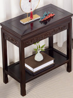 Table d'appoint d'angle moderne en bois d'orme multifonctionnelle avec support pour plantes et aquarium, étagère de rangement, table basse carrée pour salon