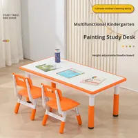 Ensemble de table et de chaise de bureau multifonctionnel pour enfants de maternelle, en plastique, réglable, pour écrire et faire du graffiti, en vente chaude
