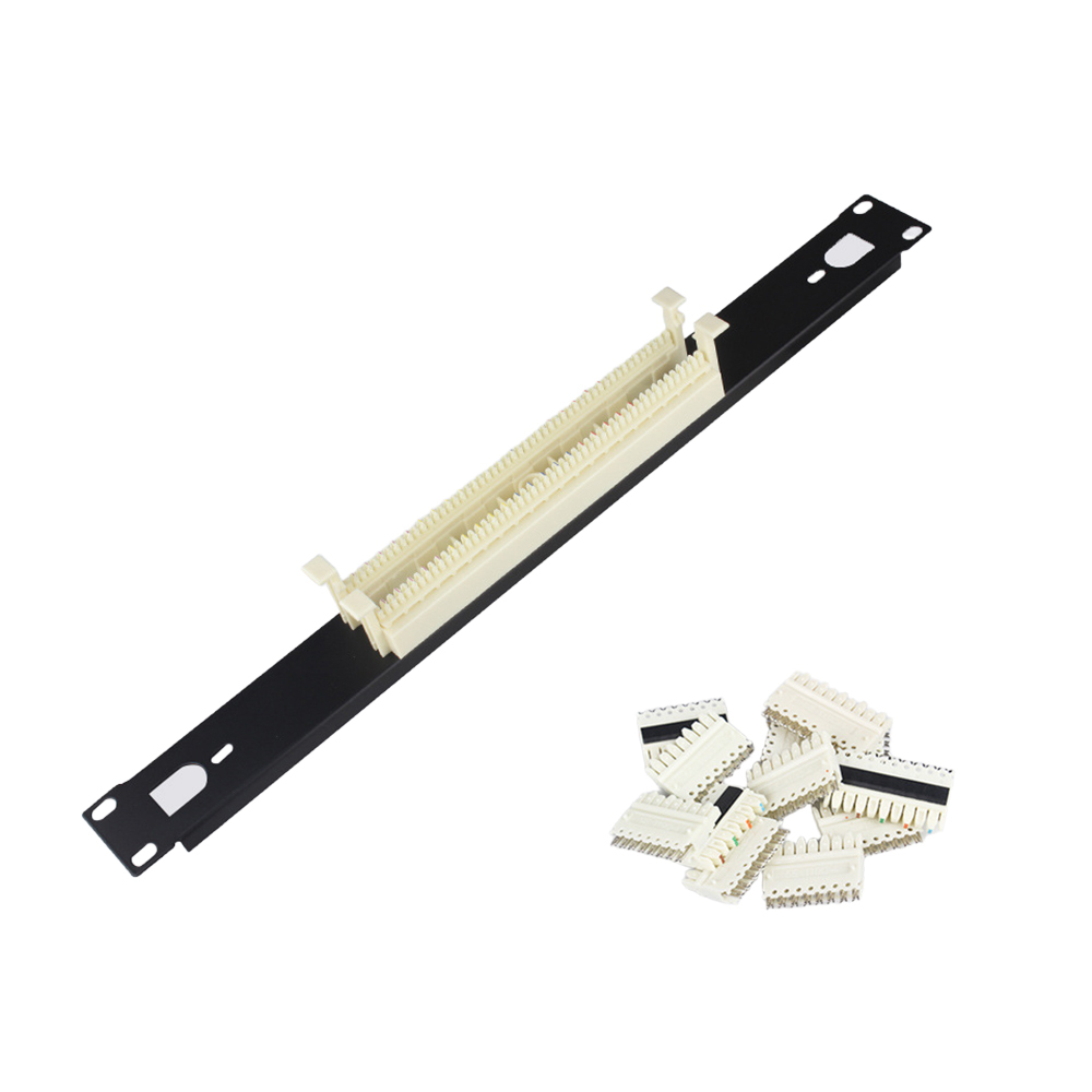 50-Pair Telephone <strong>Patch</strong> <strong>Panel</strong> 110 Type Cat 3, 1U 19" Rack Mount Bulk Telephone Line <strong>Organizer</strong> for Closet Ethernet Lan <strong>Cables</strong>