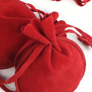 Sacs en velours de luxe Linna pour bijoux, pochettes à boucles d'oreilles en forme de gourde 7*9CM avec cordon de serrage - Product Image 6