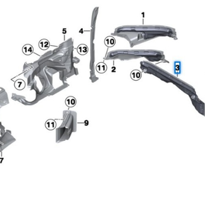 51717204334 adatto per la parte centrale dello scudo termico del vano motore di BMW 5 serie F10 - Product Image 4
