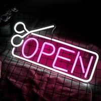Panneau d'ouverture néon LED Décoration de vitrine lumineuse pour vitrine de magasin Panneau d'ouverture d'entreprise accrocheur