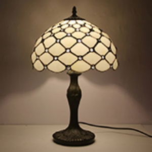Lámpara de Techo Tiffany LongHuiJing con Cúpula de Vidrio, 12 Pulgadas, LED AC E27, Base de Aleación de Zinc, Estilo Mediterráneo Vintage Amarillo para Dormitorio - Product Image 2
