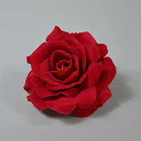 Rose artificielle en velours, toucher réel, 15 cm, tête de rose en flanelle pour la maison, l'hôtel, les mariages et Noël (vente en gros)