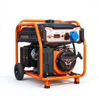 Générateur portable 6 kW 230 V 50 Hz 6,5 kW max, réservoir de carburant 25 L, démarrage électrique pour atelier, restaurant, petite usine de transformation