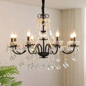 Iluminación elegante, candelabro de vela de cristal negro Vintage clásico francés, comedor Retro de lujo - Product Image 1