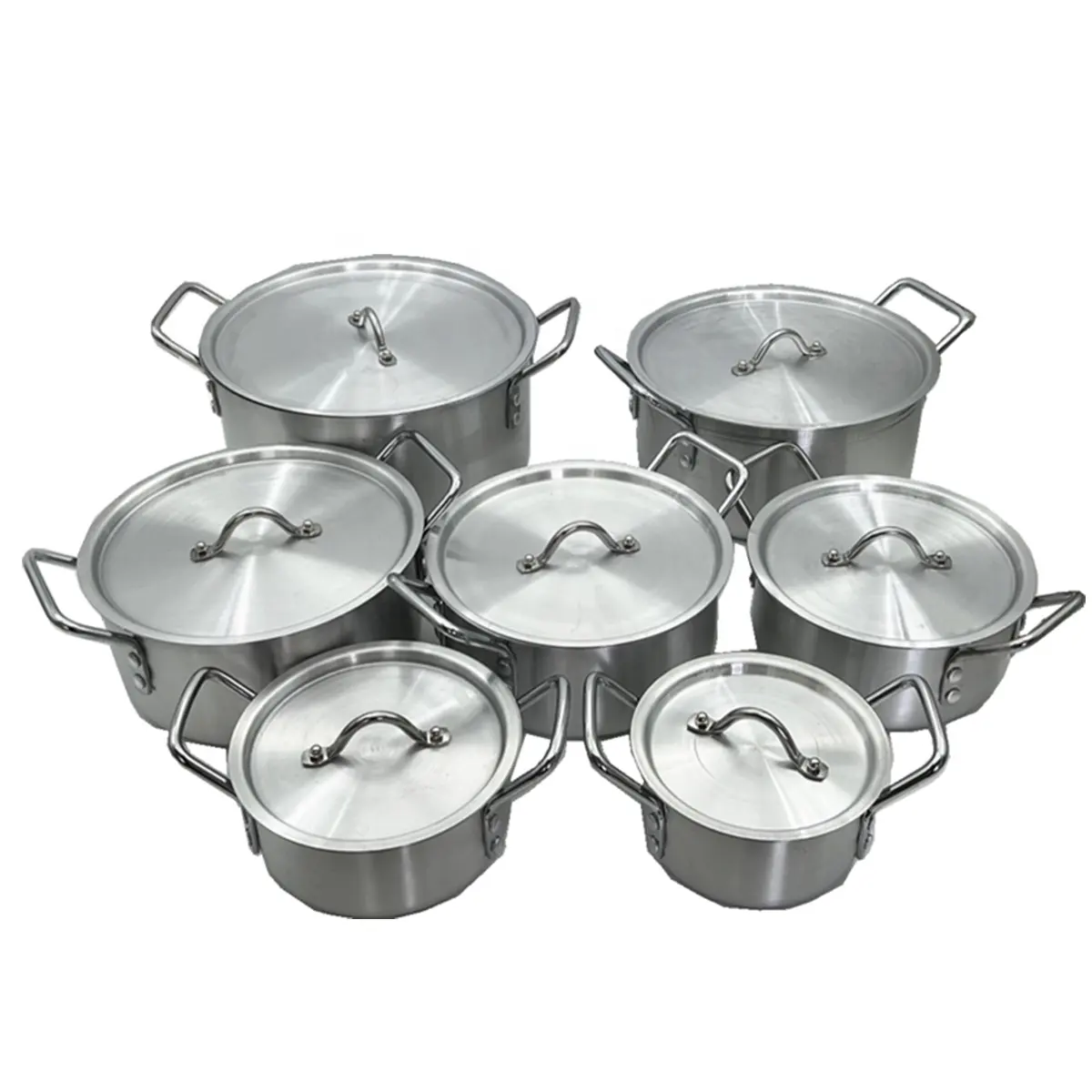 Set Alat masak Aluminium 7 buah, panci masak berbagai berat