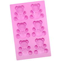 Moule en silicone 6 cavités géant en forme d'ours pour gâteaux, puddings, savons faits main, bougies et résines – Réutilisable – Échantillon gratuit usine 1155