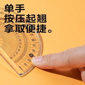 Transportador de ángulos Deli Protractor V232 de acrílico transparente de 180 grados, herramienta de geometría para estudiantes - Product Image 3