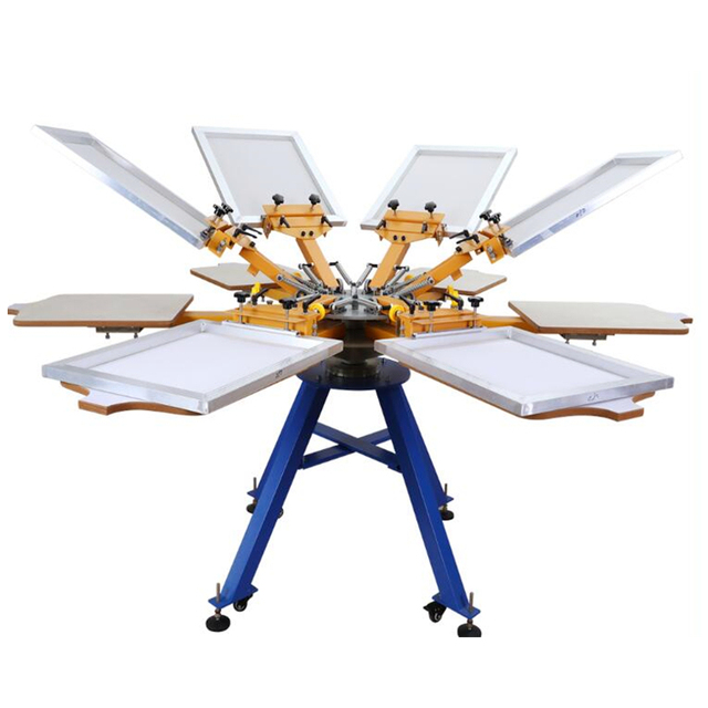Full Set Manual 4 Station Silk Screen Printing Machine 4 Color T Shirt Textile Screen Printers