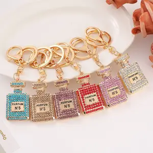 BSBH Creative Pendant Key Chain Gift Exquisite Crystal Perfume Bottle Small Gift Car Accessories Rhinestone Key Chain